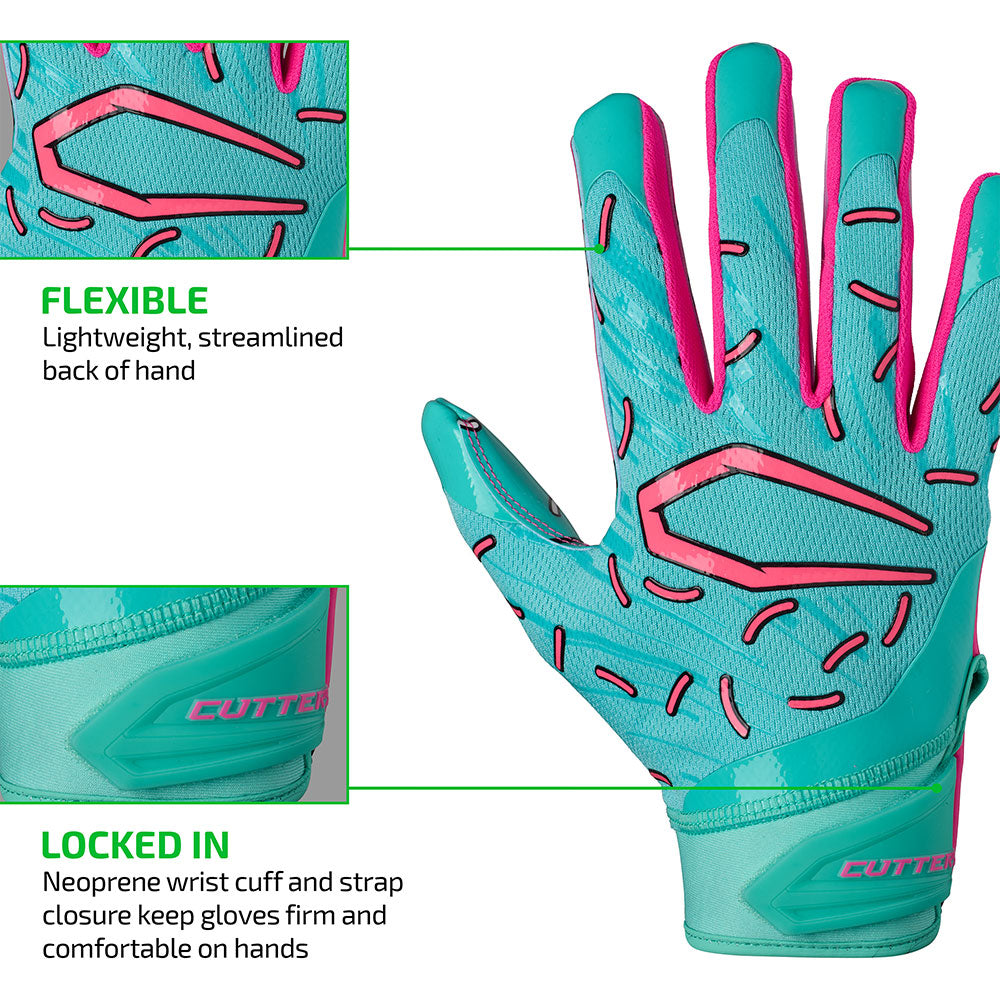 FLEXIBLE - Lightweight, streamlined back of hand; LOCKED IN - Neoprene wrist cuff and strap closure keep gloves firm and comfortable on hands