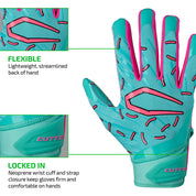 FLEXIBLE - Lightweight, streamlined back of hand; LOCKED IN - Neoprene wrist cuff and strap closure keep gloves firm and comfortable on hands