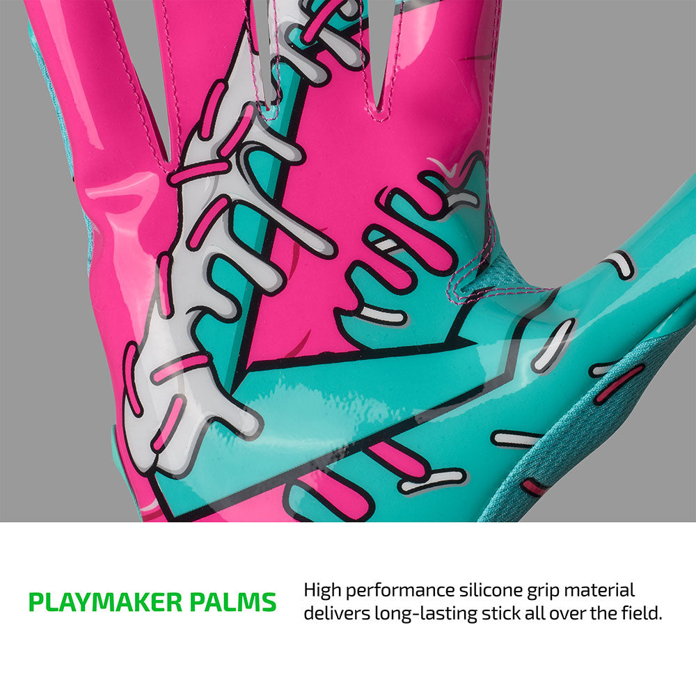 PLAYMAKER PALMS - High performance silicone grip material delivers long-lasting stick all over the field.