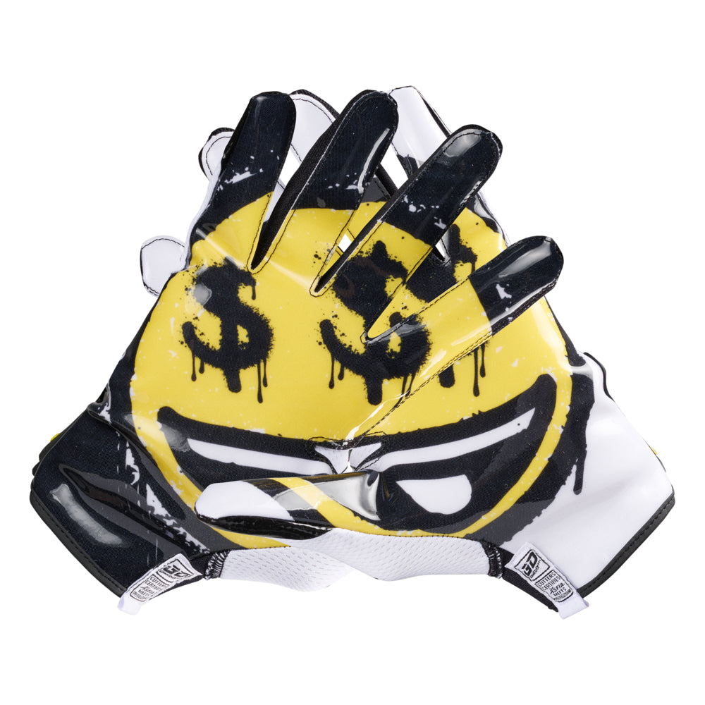 Cutters Sports Game Day Pro LE Receiver Football Gloves - Smile - Back of Gloves