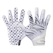 Cutters Sports Game Day Pro LE Receiver Football Gloves - White/Black Lux - Front and Back of Glove