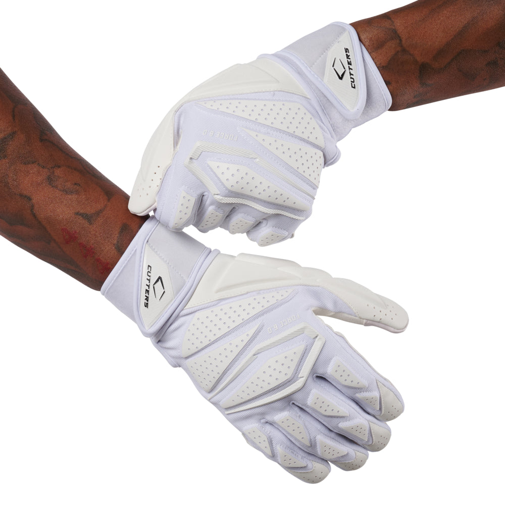 offensive line handschuhe Cutters Adult Force 6.0 Lineman Gloves, White / M