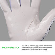 MAXIMUM STICK - Air C-TACK® extreme grip pushes the limits of stick on every play and is perforated for better breathability and cooling performance