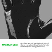 Close-up of Black Cutters Rev Pro 7.0 perforated Air C-TACK grip palm for maximum stick and breathability