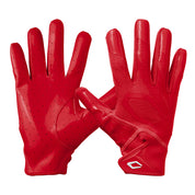 Cutters Rev Pro 7.0 Solid Receiver Gloves in Red, shown from the back and palm