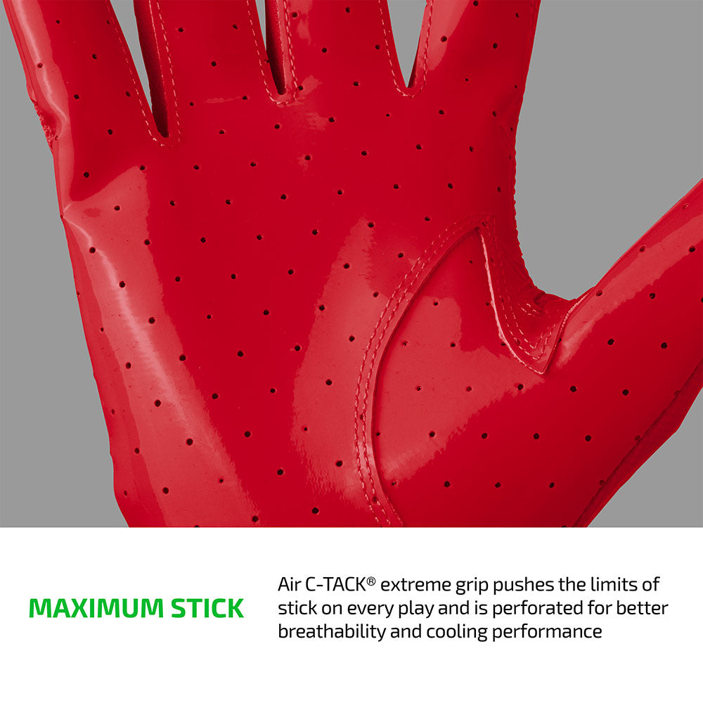 Close-up of Red Cutters Rev Pro 7.0 perforated Air C-TACK grip palm for maximum stick and breathability