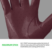 Close-up of Maroon Cutters Rev Pro 7.0 perforated Air C-TACK grip palm for maximum stick and breathability