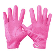 Cutters Rev Pro 7.0 Solid Receiver Gloves in Pink, shown from the back and palm