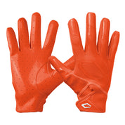 Cutters Rev Pro 7.0 Solid Receiver Gloves in Orange, shown from the back and palm