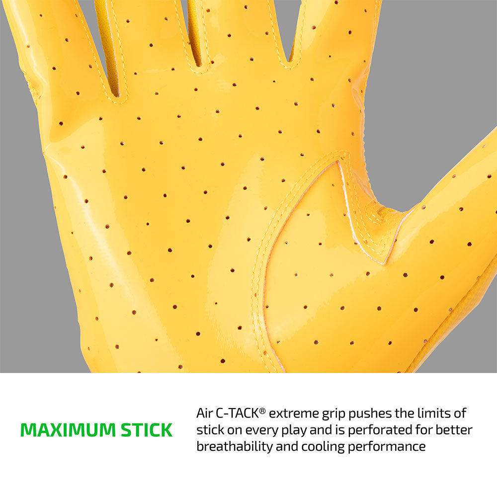 Rev Pro 7.0 Yellow Gold Receiver Football Gloves | Cutters Sports