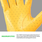 Close-up of Gold Cutters Rev Pro 7.0 perforated Air C-TACK grip palm for maximum stick and breathability