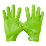 Cutters Rev Pro 7.0 Solid Receiver Gloves in Shock Green, shown from the back and palm