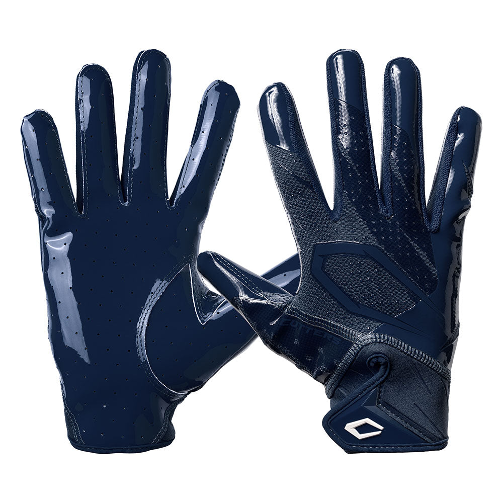 Cutters Rev Pro 7.0 Solid Receiver Gloves in Navy, shown from the back and palm