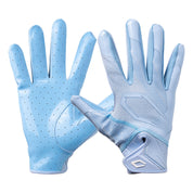 Cutters Rev Pro 7.0 Solid Receiver Gloves in Columbia Blue, shown from the back and palm