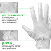White Cutters Rev Pro 7.0 glove highlighting lightweight streamlined fit and neoprene wrist strap closure