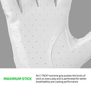 Close-up of White Cutters Rev Pro 7.0 perforated Air C-TACK grip palm for maximum stick and breathability