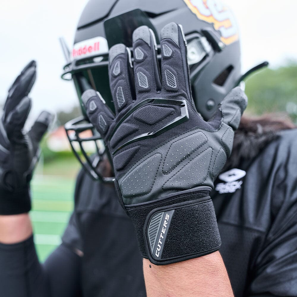football lineman handschuhe Cutters Force 5.0 Lineman Gloves, Black / M
