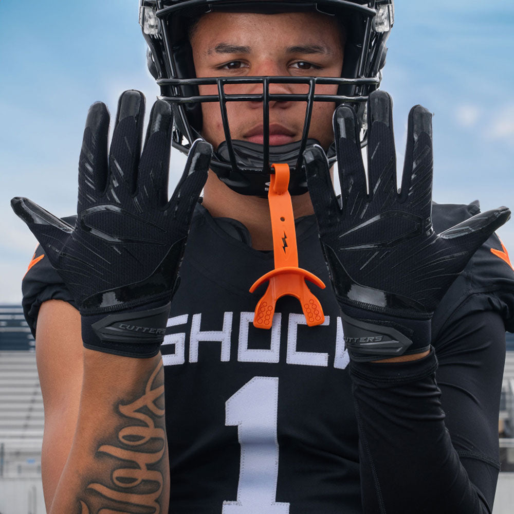 Cutters Youth Game Day Pro Receiver Gloves, Solid Black / S