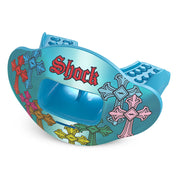 Shock Doctor Chrome Divine Drip Max AirFlow Football Mouthguard - Columbia Blue Divine Drip - Front Hero View