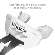 Shock Doctor Thunder Bolt Lip Guard - White/Black - Comfortable, one-piece design that works with braces