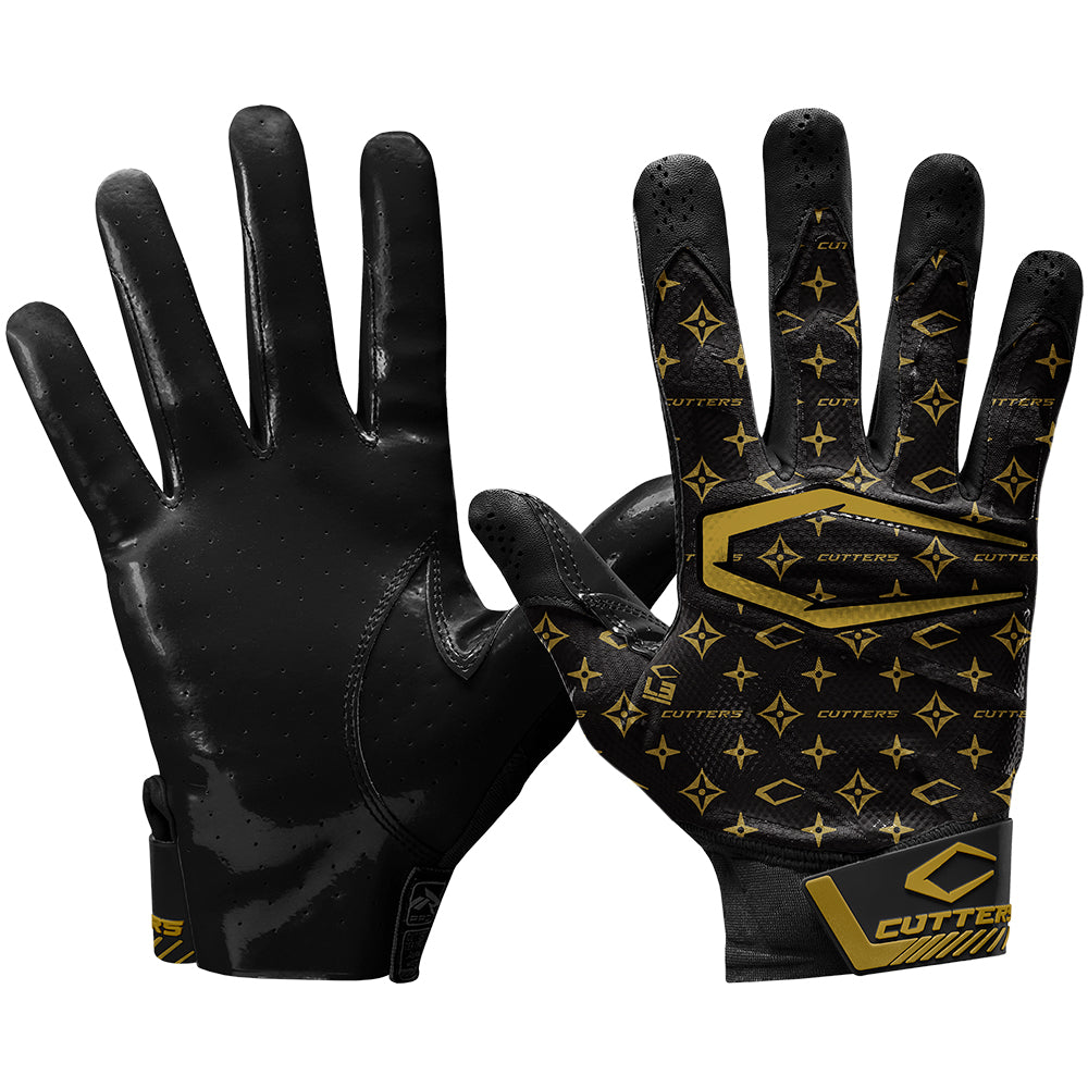 Rev Pro 4.0 Black/Gold Lux LE Football Receiver Gloves