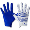 Cutters Sports Gamer 4.0 Padded Blue/White Receiver Football Gloves - Ideal For 7v7, Youth, High School, and Collegiate Play