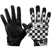 Cutters Sports Rev Pro 4.0 Checker Black/White Receiver Football Receiver Gloves - Ideal For 7v7, Youth, HIgh School and Collegiate Play